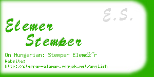elemer stemper business card